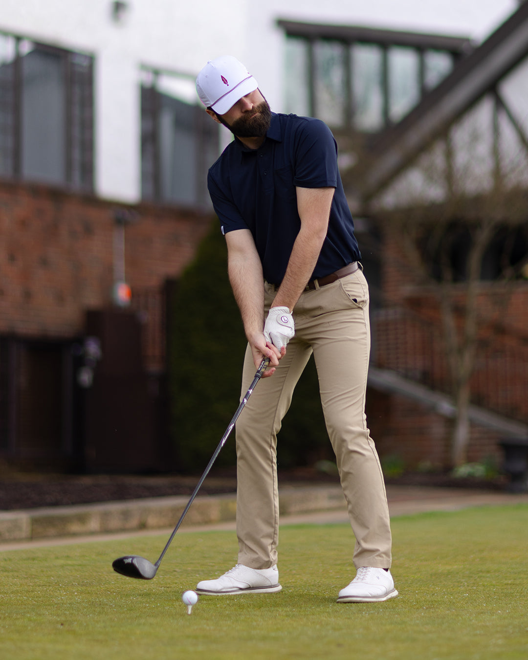 Golfer Navy polo with pocket